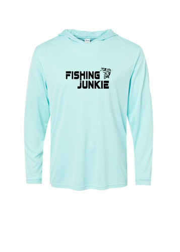 Fishing Junkie Long Sleeve Moisture Wicking Hoodie Multiple Colors